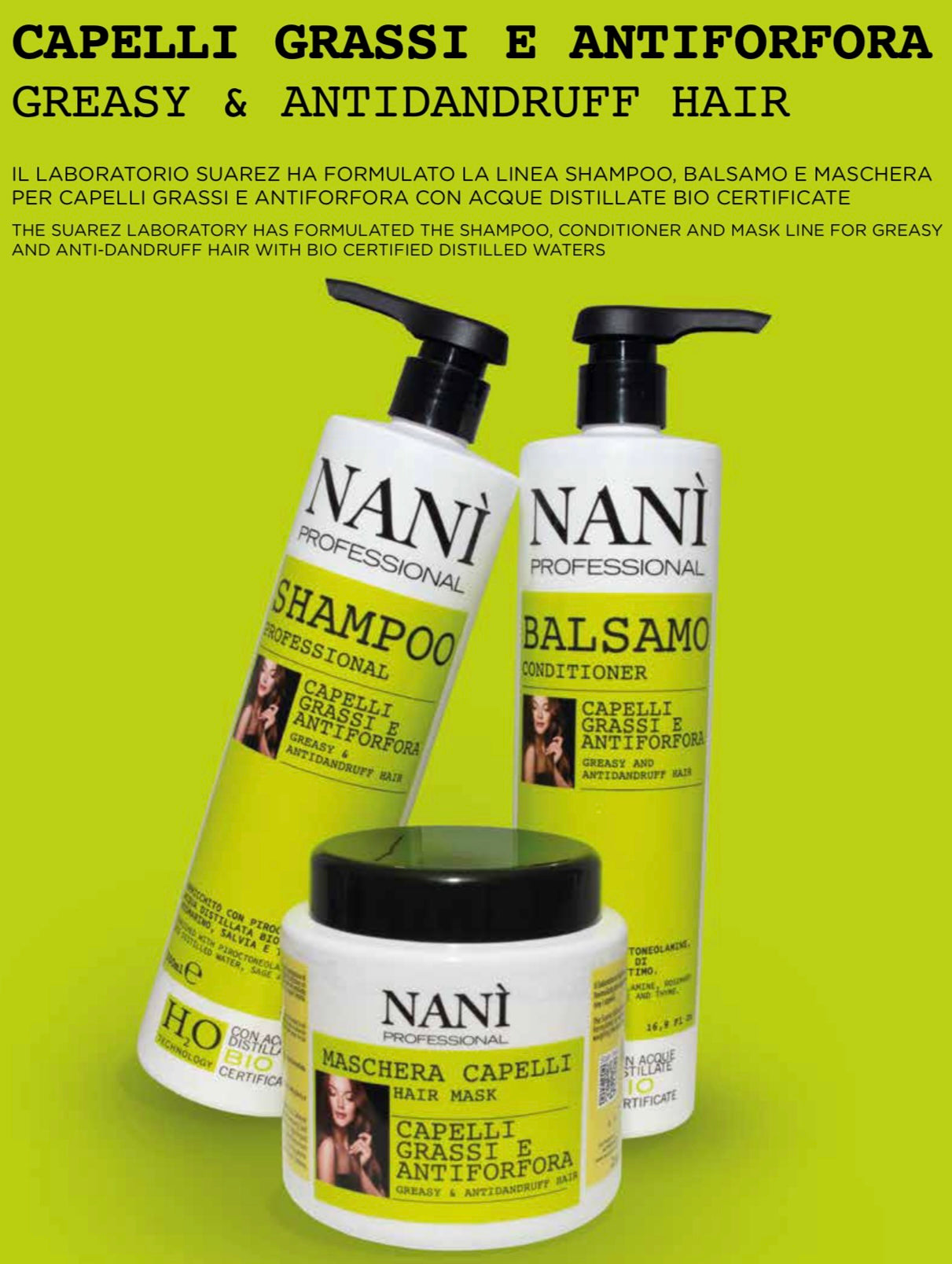 Nanì professional Maschera capelli Grassi e Antiforfora