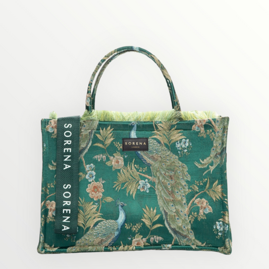 Sorena Tote bag pavone verde