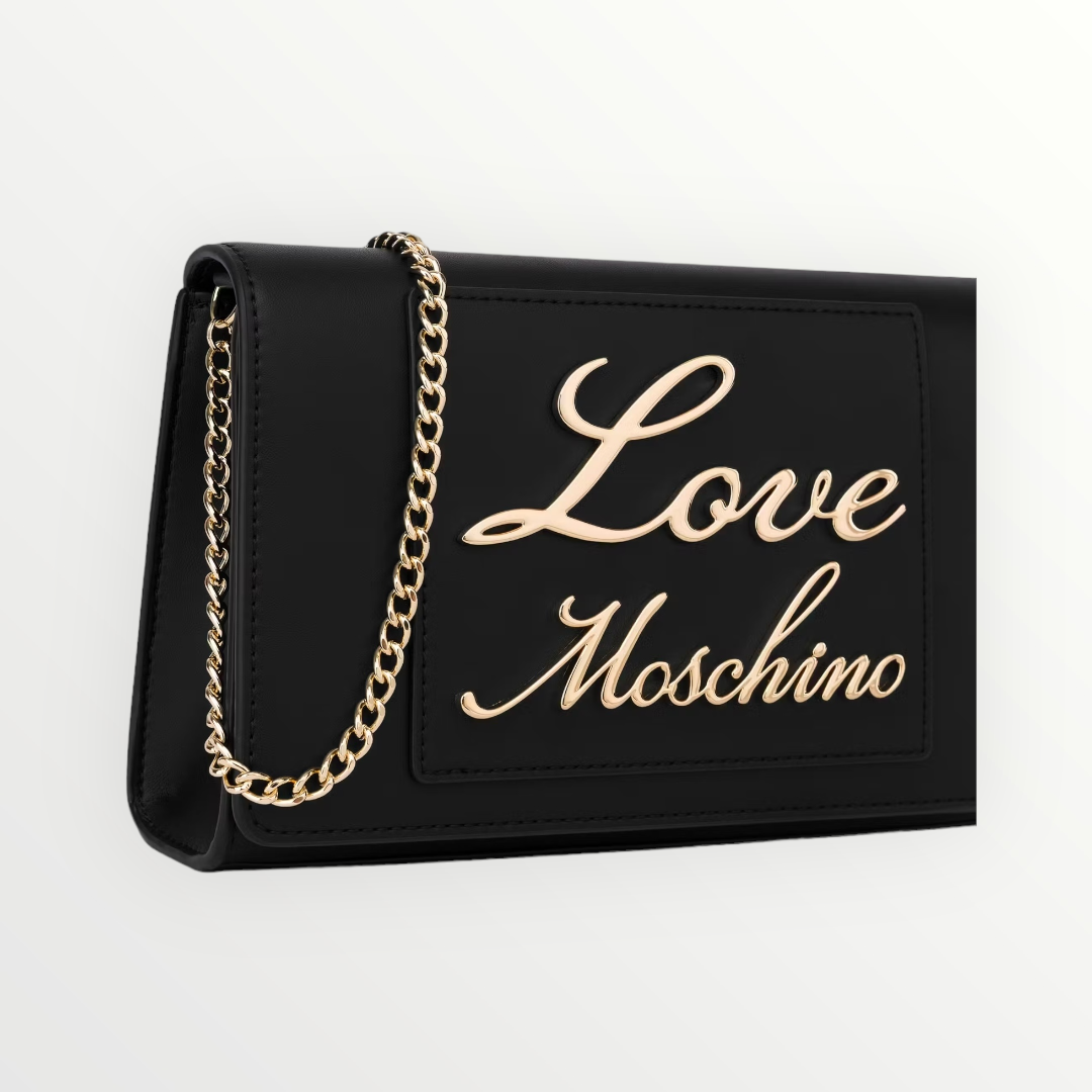 Moschino pattina scritta corsivo Nero