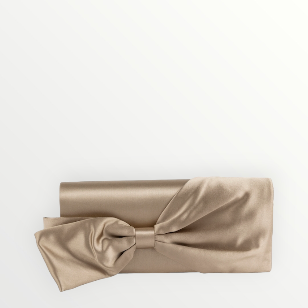 CECERE Clutch Fiocco Satin Sand