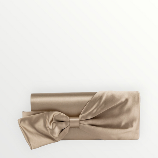 CECERE Clutch Fiocco Satin Sand