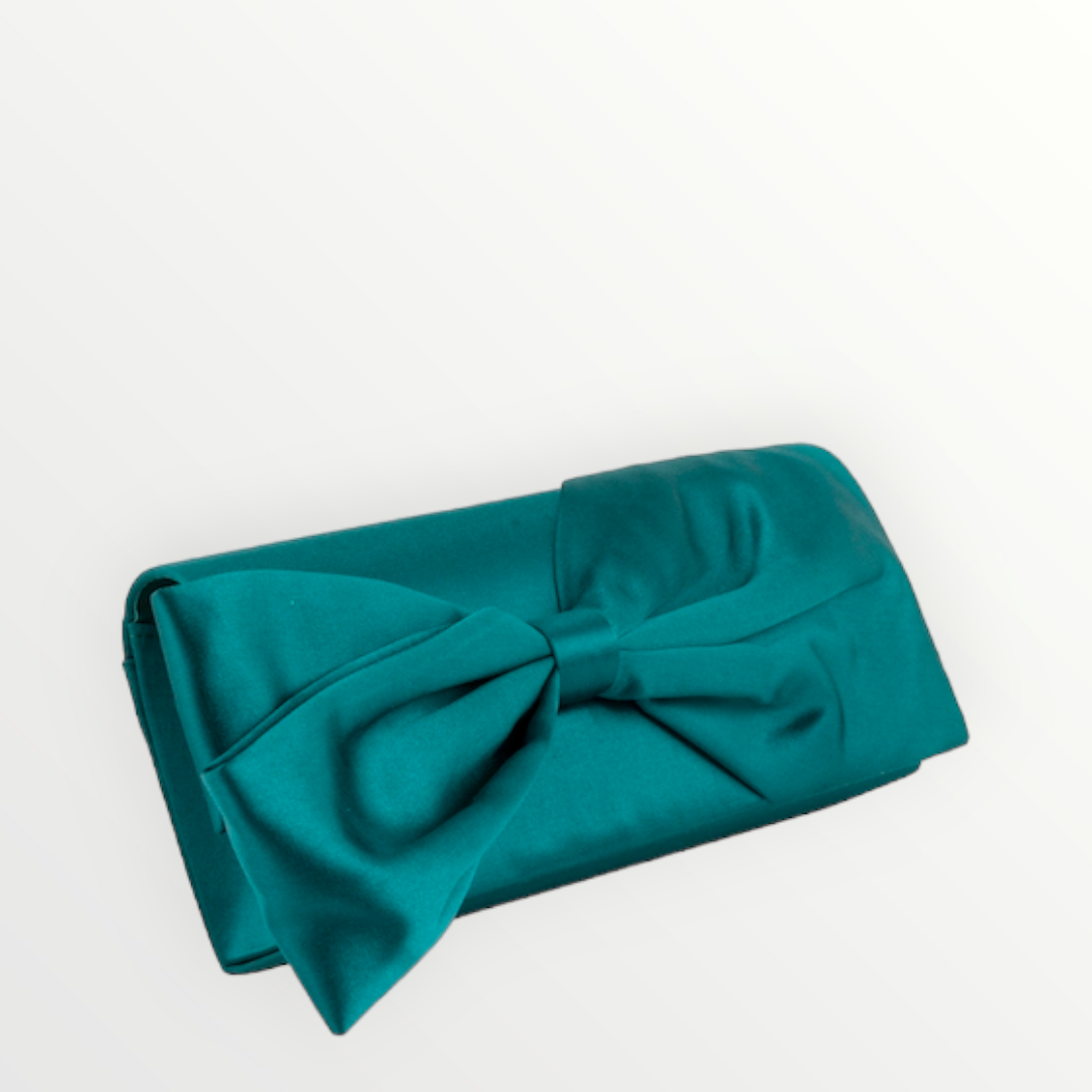 CECERE Clutch Fiocco Satin Smeraldo