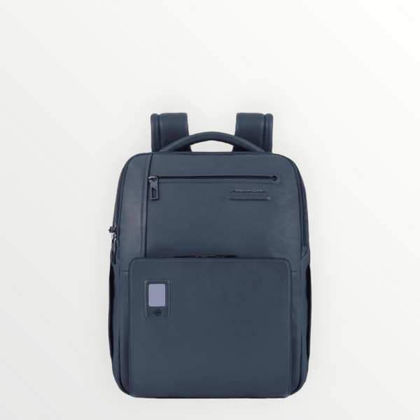 PIQUADRO Zaino Akron in Pelle Blu