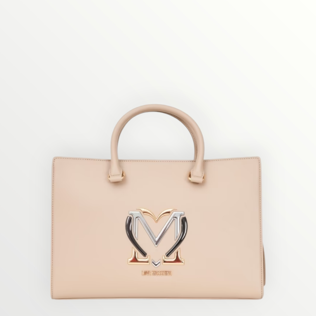 LOVE MOSCHINO Borsa D.Manico Maxi Logo Crema