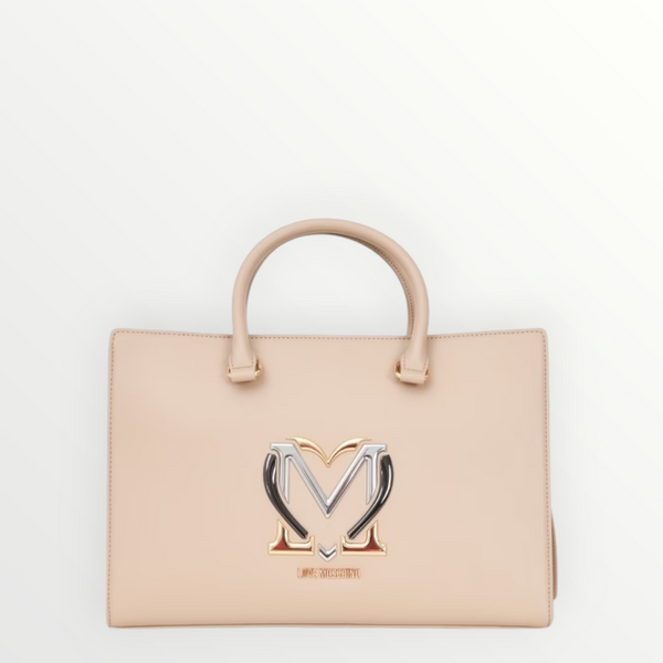 LOVE MOSCHINO Borsa D.Manico Maxi Logo Crema