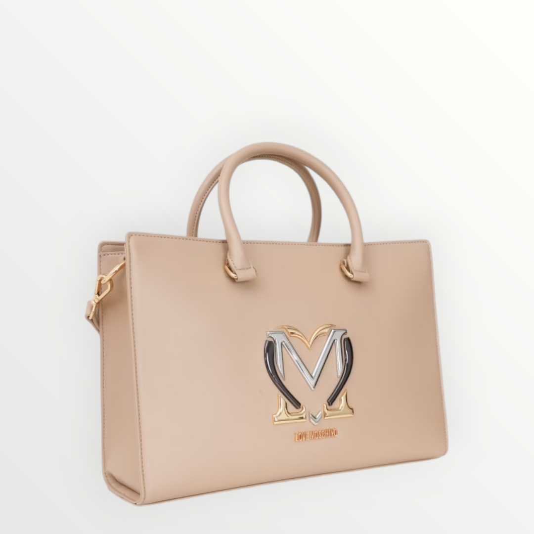 LOVE MOSCHINO Borsa D.Manico Maxi Logo Crema