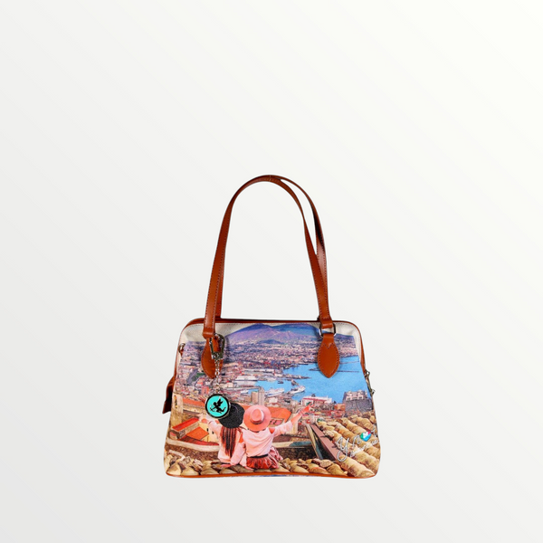 YNOT MILANO  Borsa Tote Medium Yes Bag Stampa Città Napoli